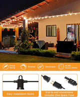 Outdoor String Lights, 25FT Patio Lights with 13 Shatterproof G40 Globe Bulb(1 Spare), Waterproof Connectable | Lumora