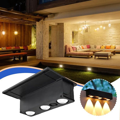 Fence Lights Solar Powered,Motion Sensor Automatic Decorative Lamp | Stairs Solar Lights | for Outdoor Garden Yard Patio Porch Deck Fence Path Backyard Front Yard Poolside Balcony