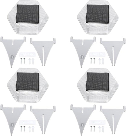 Solar Ground Light, 4 Pack 3000K Warm White, IP65 Waterproof Step Lighting - Solar Powered Efficiency, High Brightness, Ideal for Driveway Lights Markers Deck Solar Pathway