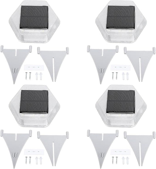 Solar Ground Light, 4 Pack 3000K Warm White, IP65 Waterproof Step Lighting - Solar Powered Efficiency, High Brightness, Ideal for Driveway Lights Markers Deck Solar Pathway