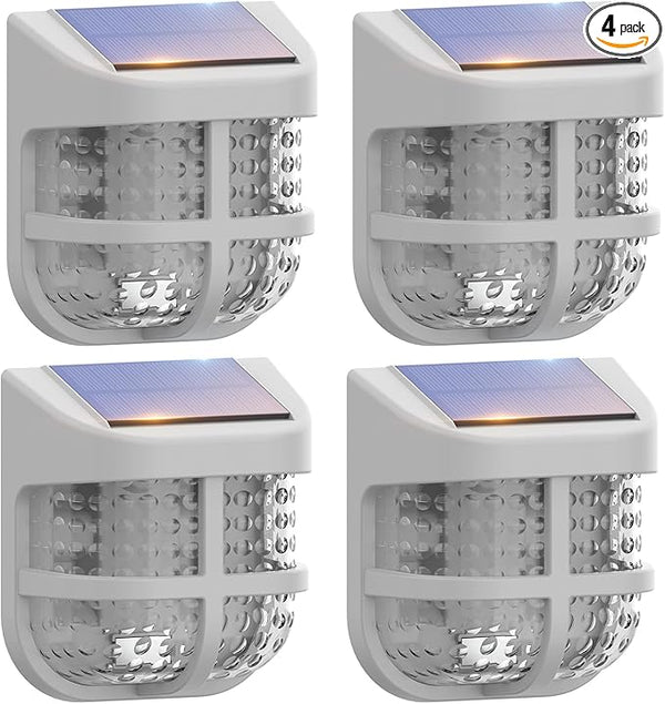 Energetic Solar Powered Garden Lights with Dusk to Dawn Sensors, Gray, 4 Pack - Outdoor Deck Light | Lumora