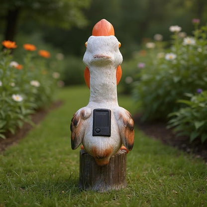 Elenon Pelican Statues Garden Statues, 14 Inch Outdoor Solar Yard Art Coastal Ocean Bird, Sculpture Ornament for Backyard Porch Lawn Patio Pond Decor