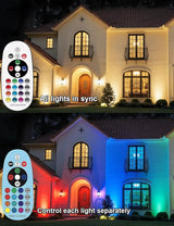 Halloween Landscape Lights with Remote Control 120V Landscape Lighting 12W RGBW Outdoor LED Spotlights Color | Lumora