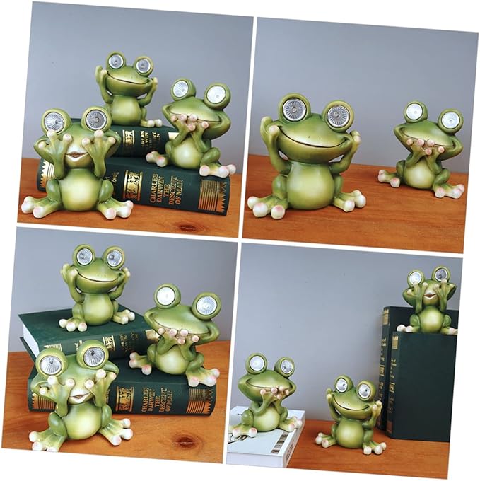 BESPORTBLE Frog Decorative Outdoor Solar Light Resin Craft Ornament Garden Landscape Lamp Easy Install Solar Pathway Lights