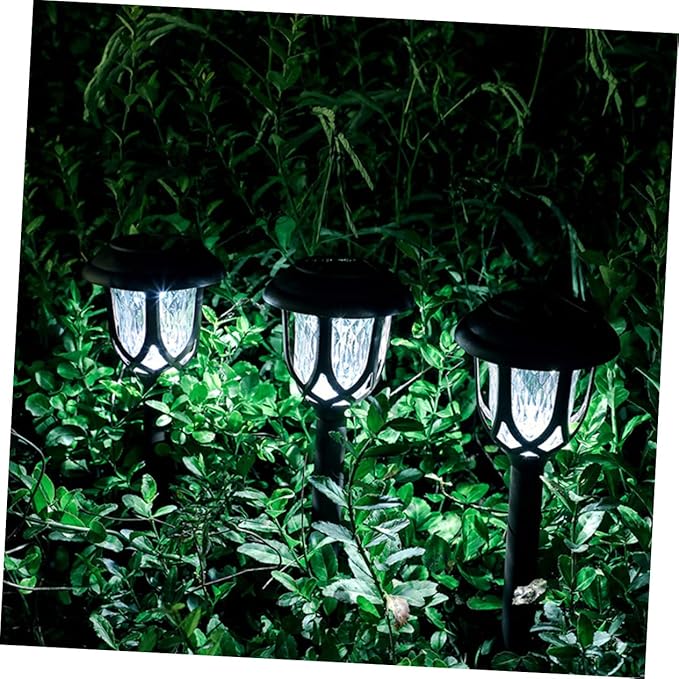 2pcs Solar Ground Plug Lights Outdoor Lawn Landscape LED Garden Pathway Lamps White Light for Patio Deck Fence