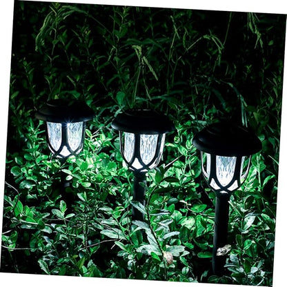 2pcs Solar Ground Plug Lights Outdoor Lawn Landscape LED Garden Pathway Lamps White Light for Patio Deck Fence