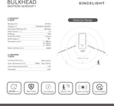 SINCELIGHT LED Bulkhead 20W with PIR Motion Sensor and Dusk to Dawn Photosensor, Dual Mode - Outdoor Wall Light | Lumora