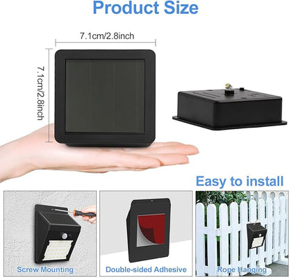 Solar Light Replacement Top Square Panel with Rechargeable Warm White LED for Outdoor Lamps Garden Decor DIY Lampshade 2/4 Pack, Black(2pcs)