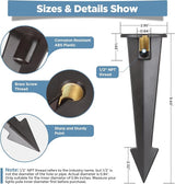 Gardencoin ABS Ground Spikes Stakes Replacement with Brass Insert, 1/2" NPT Thread - Outdoor Security Flood Light | Lumora