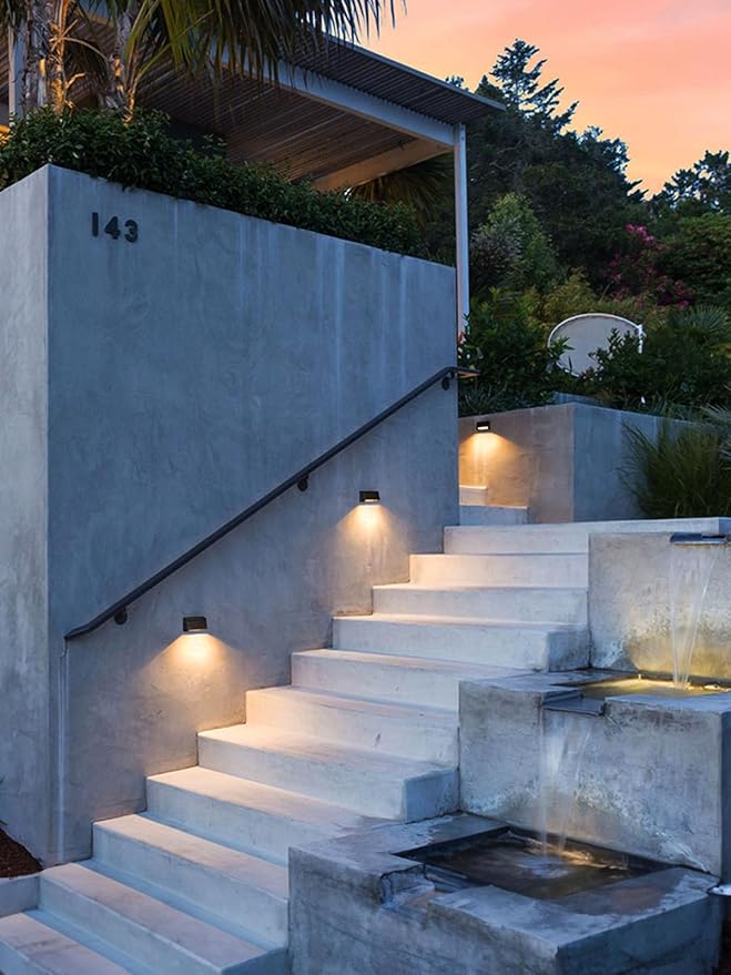 LEONLITE 5CCT Low Voltage Fence Lights, 4inch 3W LED Deck Lights, 12-24V AC/DC Landscape Step Railing Light, CRI90, 1800K/2700K/3000K/4000K/5000K, IP65, UL Listed Cord, Black, Aluminum, Pack of 4