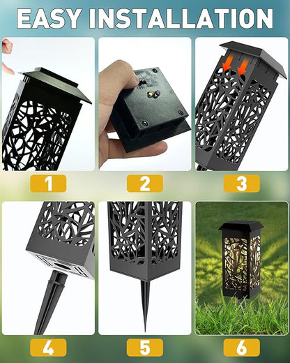 SZOKLED Solar Lights Outdoor 4 Pack, Waterproof Auto On/Off, RGB Solar Pathway Lights for Your Garden, Landscape, Path, Yard, Patio, Driveway,Walkway Decor