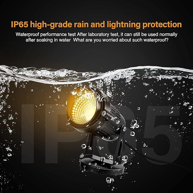 HANNAHONG 5W AC120V Landscape Up Down Spot-Light with Spiked Stand and Base, COB LED for Lawn Garden | Lumora