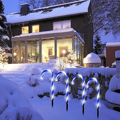 Candy Cane Lights, Christmas Candy Cane Lights, Solar Pathway Lights Outdoor Candy Cane Christmas Decor for Walkway, Driveway, Sidewalk, Garden