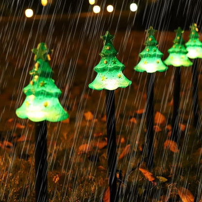 FANFX Christmas Solar Powered Pathway Lights, Automatic Waterproof Landscape Light, Stake Christmas Decoration, LED Lights for Outdoor Pathway Garden Yard and Patio(5pcs Tree Lights)