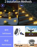 Solar Lights Outdoor Waterproof, 18 Pack 8 LED, Thickened Stainless Steel Ground Light, Solar Garden Lights | Lumora