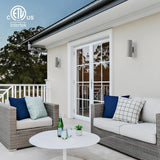 mirrea 14" Modern Outdoor Porch Light Patio Light in 2 Lights with Aluminum Cylinder and Tempered Glass Cover | Lumora
