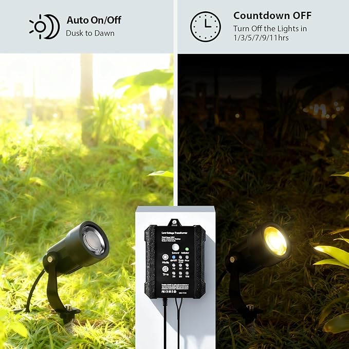 All-in-One Low Voltage Landscape Lighting Kit, 6W 3000K Outdoor LED Landscape Spotlights with 65W Transformer | Lumora