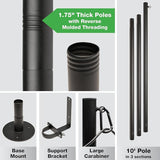 Premium String Light Pole - 1 Pack - Extends to 10 Feet - Deck Mount (Wood/Concrete) - Outdoor Path Light | Lumora