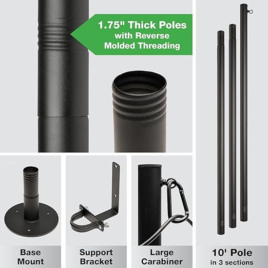 EXCELLO GLOBAL PRODUCTS Premium String Light Pole 4 Pack with 100' of LED Edison Bulb String - Outdoor Path Light | Lumora