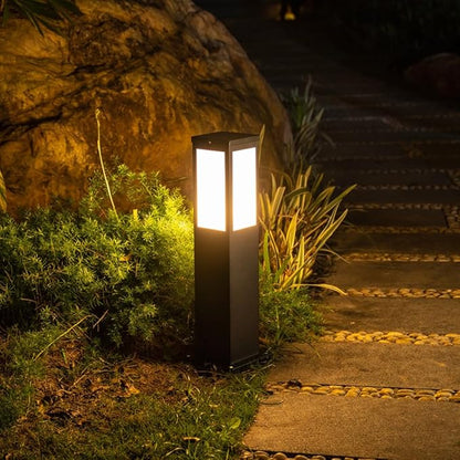 Solar Landscape Path Light Iron Housing Pathway Light 3W Luxury LED Bollard Lighting Fixture IP65 Waterproof Garden Floor Lamp Outdoor Walkway Lights for Lawn Courtyard Driveway Decoration