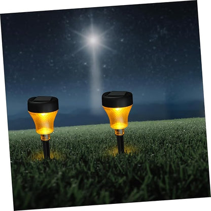balacoo 2pcs Solar-Powered Lamps for Outside Led Garden Lights Solar Pathway Lights Energy-efficient Decorative Landscape Lighting Warm for Garden Decor