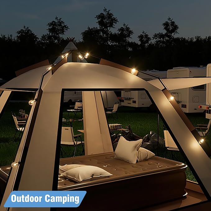 Outdoor String Lights 150ft, LED Patio Lights with 78 (75+3 Spare ST38 Shatterproof Bulbs), IP 65 Waterproof, Outside Hanging Light for Cafe Bistro Backyard (150 ft-78 Bulbs)