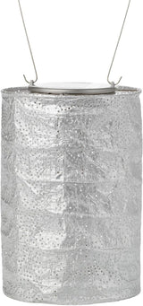 Soji Stella Market, LED Outdoor Solar Lantern, Handmade with Weather-Resistant UV Rated Tyvek fabric, Stainless | Lumora