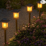 6Pack Solar Pathway Lights Outdoor with Flickering Flame, IP65 Waterproof, Solar Flame Lights with Hook, Upgraded | Lumora