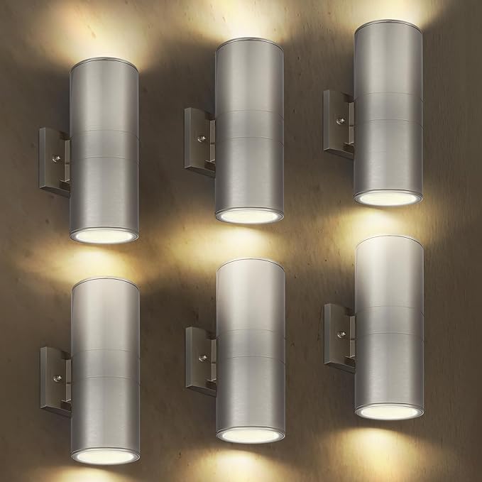 ASD 2 Light Outdoor Wall Light Fixture | 120W E26 Socket 120V ETL Cylinder Up Down Lights | LED/CFL/Incandescent | Lumora