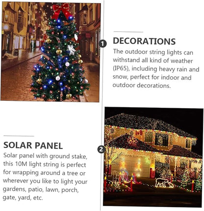 DOITOOL 2sets Solar Led Lights String Led Beads for Garden Patio Wedding Christmas Decor