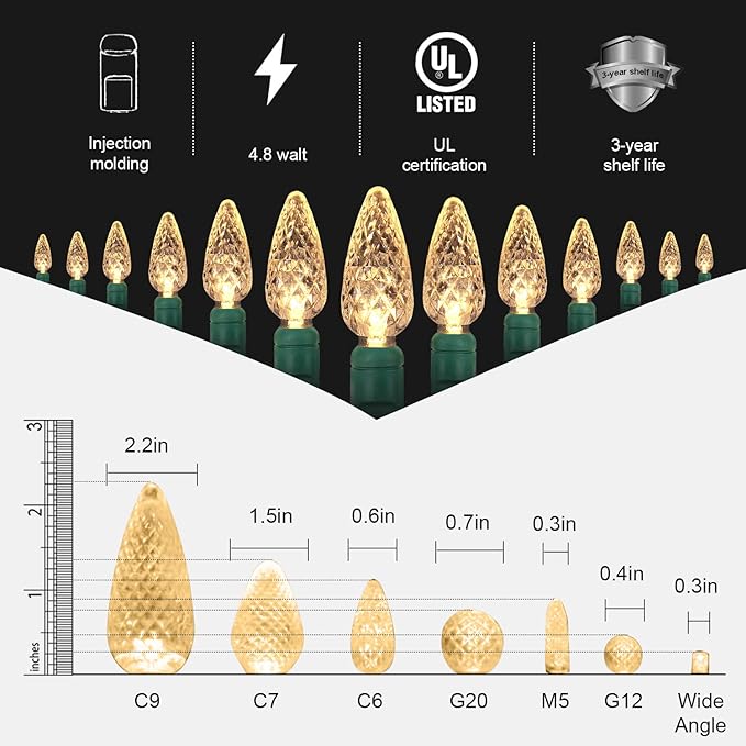 70 Counts Warm White LED Christmas Lights – 35.5ft White Christmas Lights Outdoor Commercial Grade Waterproof | Lumora