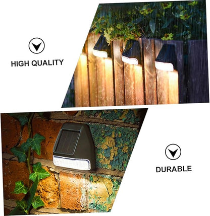 jojofuny Led Wall Lights for Outdoor Waterproof 4 Pack Solar Fence Lights Warm White Light for Garden Pathway