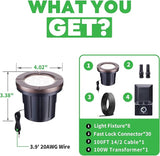 Landscape Well Light Kit, 8 Pack LED Low Voltage In Ground Lights and 100W Transformer and 100FT Cable and 30 Wire | Lumora