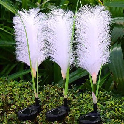 GUOCHENG Fluffy Reed Solar Lamps Bulrush Shaped Waterproof Outdoor LED Garden Lights, Solar Landscape Stake Lights for Courtyard Pathway Flowerbed Patio Lawn Décor(2Pcs)