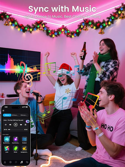 2026 New 46ft Smart Color Changing Easter Lights Outdoor Indoor | 100 LED RGB Globe Pastel String Lights App Control with Remote & Timer, Fairy Light Plug in Waterproof Easter Decor Girl's Bedroom