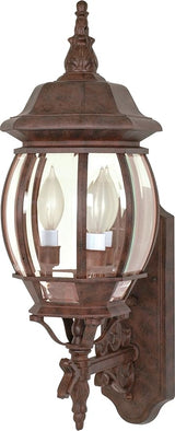 Nuvo Lighting 60/889 Arm Up Wall Lantern with Clear Beveled Panels, Old Bronze, Large | Lumora