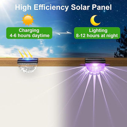 12 Pack Solar Deck Lights Outdoor, Solar Step Lights Waterproof for Outside, Yard, Patio, Garden, Pool, Railing, Stairs, Fence (Color Changing)