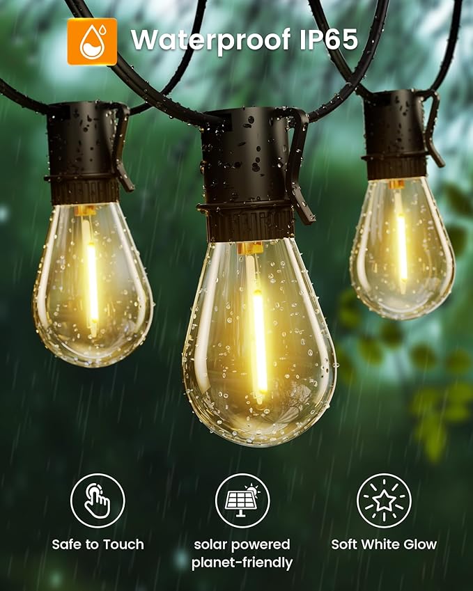 Torkase 100FT LED Outdoor String Lights with 25+2 S14 Shatterproof Bulbs, Commercial Grade Waterproof Patio Lights | Lumora