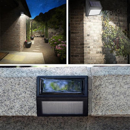 Solar Lights Outdoor, Waterproof Solar Powered Deck Step Lights for Patio Garden Backyard Garage Driveway Pathway Outside Wall Lighting (Cool White/10 Pack)