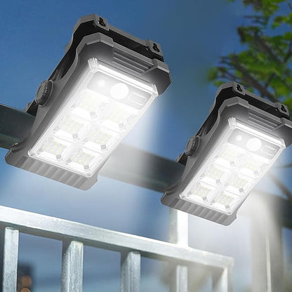 Solar Clip on Motion Sensor Light, High Brightness Led Outdoor Lamp with Efficient Solar Charging for Camping Tent, Pathway, Patio, Garden