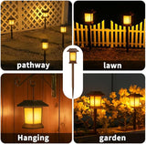 6Pack Solar Pathway Lights Outdoor with Flickering Flame, IP65 Waterproof, Solar Flame Lights with Hook, Upgraded | Lumora