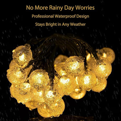 Festival Lights, Battery Powered Fairy Lights 33ft 80LED, Outdoor Waterproof String Lights with Remote, 8 Modes for Indoor, Garden, Patio, Camping, Xmas Decor (Warm Crystal Ball D)