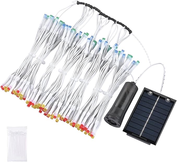 Yescom Solar String Light Fit 8-Rib 8/9/10 Ft 128 LED 8 Mode with Timer Outdoor Party Camping Tents Multic Color