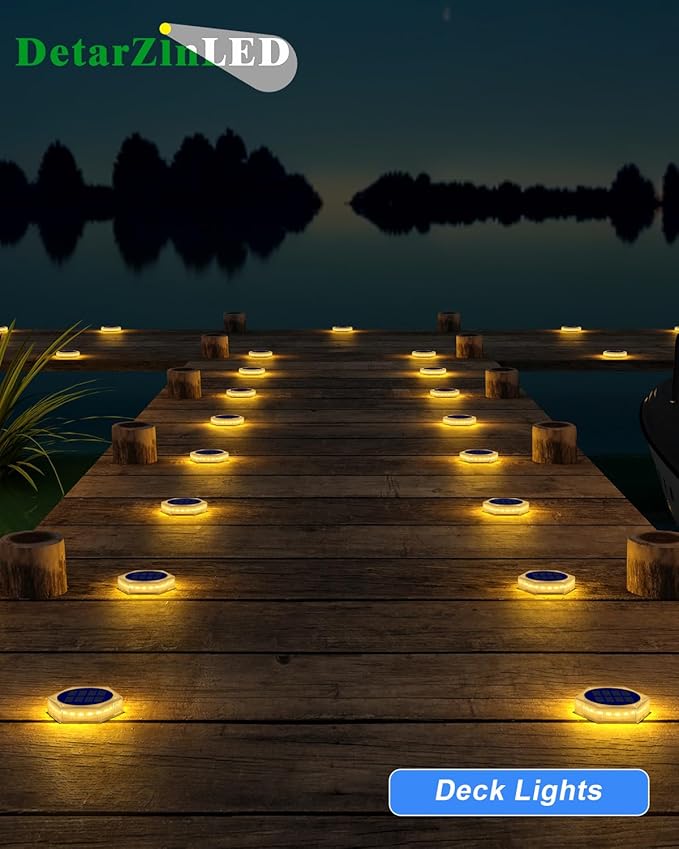 Solar Step Lights for Outside Waterproof, 4 Pack Warm White Outdoor Stair Light Solar Powered, Stick on Lights for | Lumora