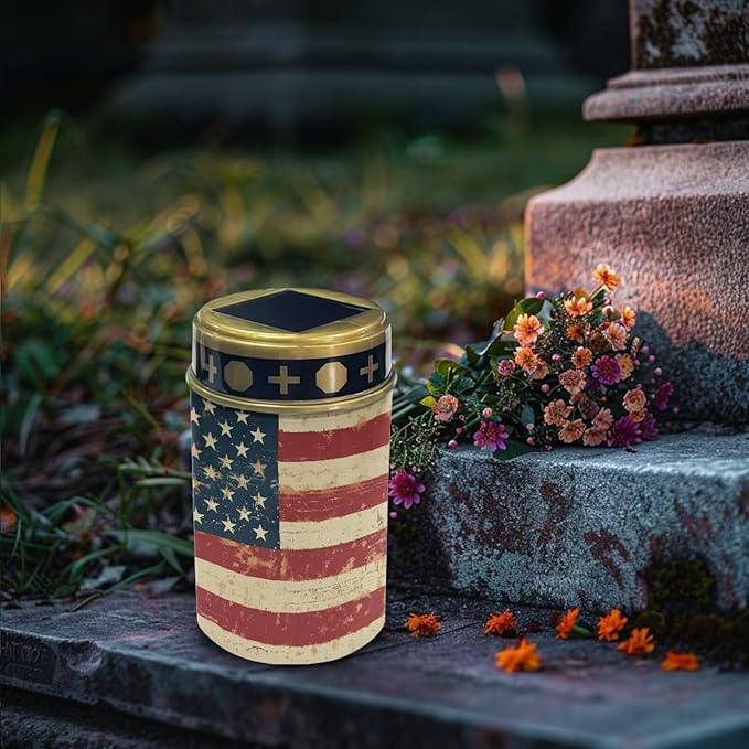 Solar Lights Outdoor Waterproof,American Flag Designs Landscape Lighting Outdoor Solar Lights for Outside Solar Garden Lights