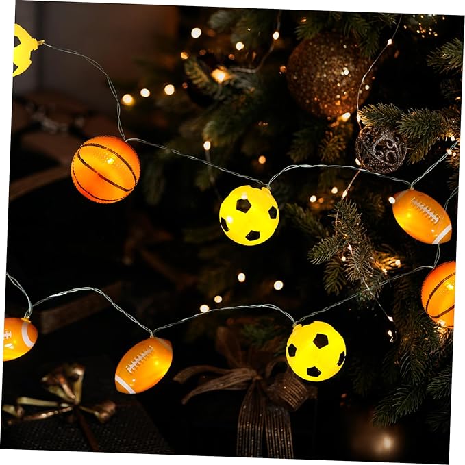 Zerodeko Sports Ball String Lights LED Sports Decoration for Parties Camping Indoor Decor Battery Operated with | Lumora