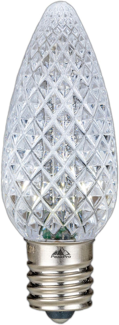 Novelty Lights 250CT C9 LED Faceted Ultra Bright Dimmable Outdoor Christmas Light Replacement Bulbs Decorative LED Christmas Lights, Pure White