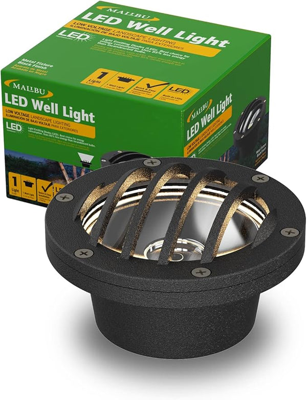 Malibu Low Voltage Well Lights 4W LED Outdoor Landscape Deck Lights 12V Well Light 200Lumen in-Ground Light 2800K | Lumora