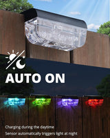 16 Pack Solar Fence Lights, RGB Color Changing Christmas Fence Solar Light, Waterproof Deck - Outdoor Path Light | Lumora