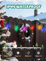 Outdoor C9 Multicolor Christmas Lights, 25Ft Vintage Christmas Lights with 27 LED C9 Bulbs, Extendable Plug in | Lumora